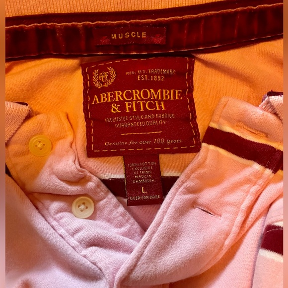Men’s Abercrombie & Fitch Muscle Long Sleeve polo shirt size L - Picture 3 of 4